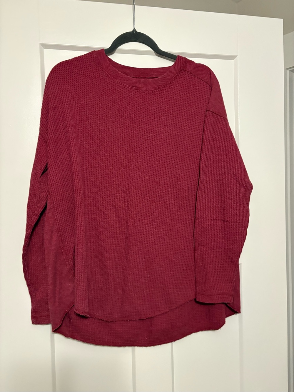 Classic Women's Burgundy Waffle Knit Sweater